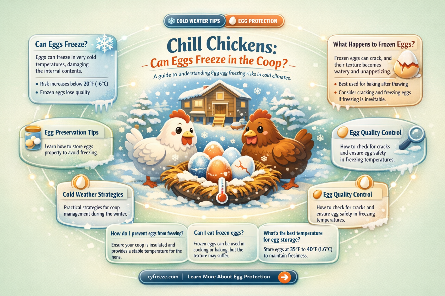 can chicken eggs freeze in the coop