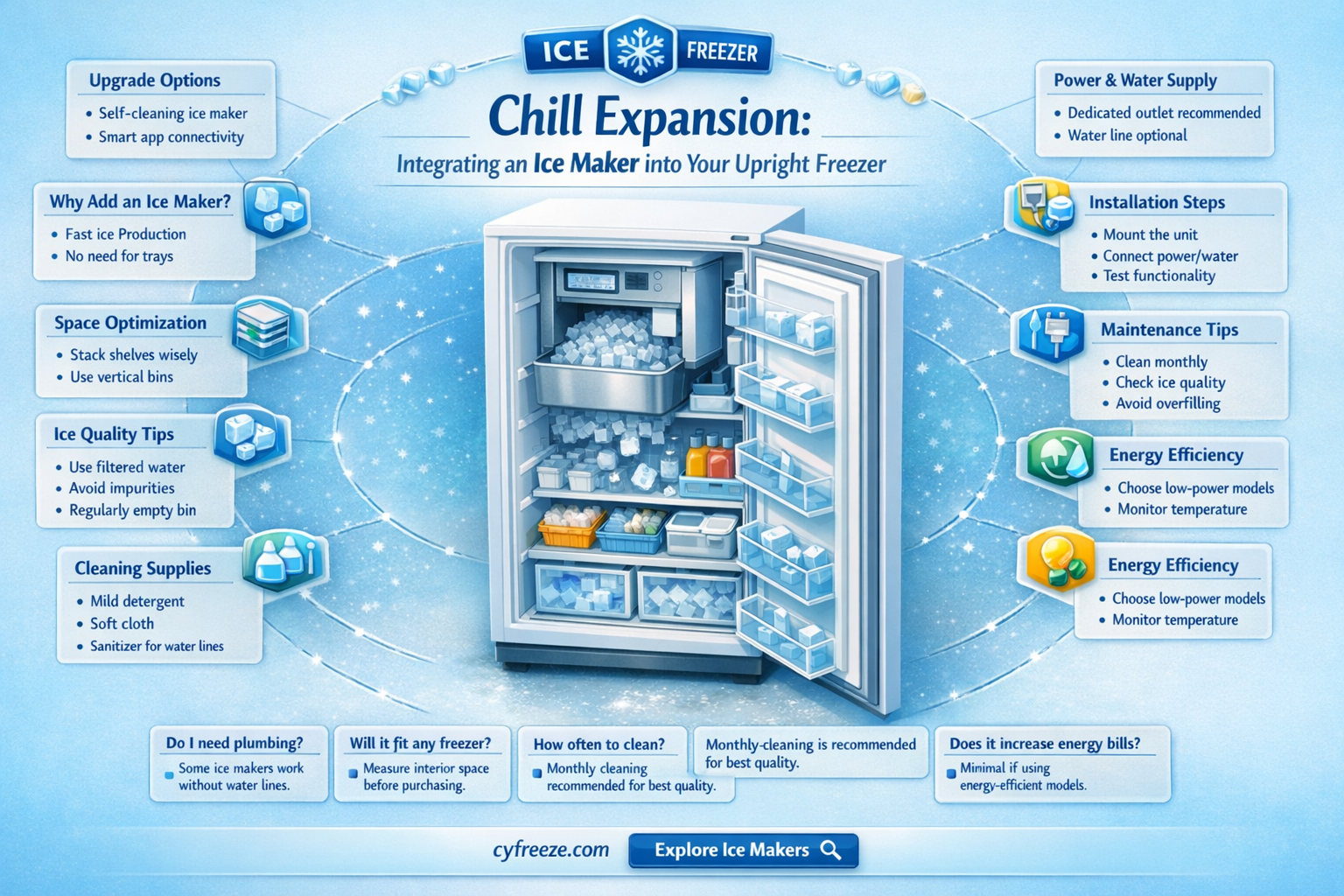 can a ice maker be added to a upright freezer
