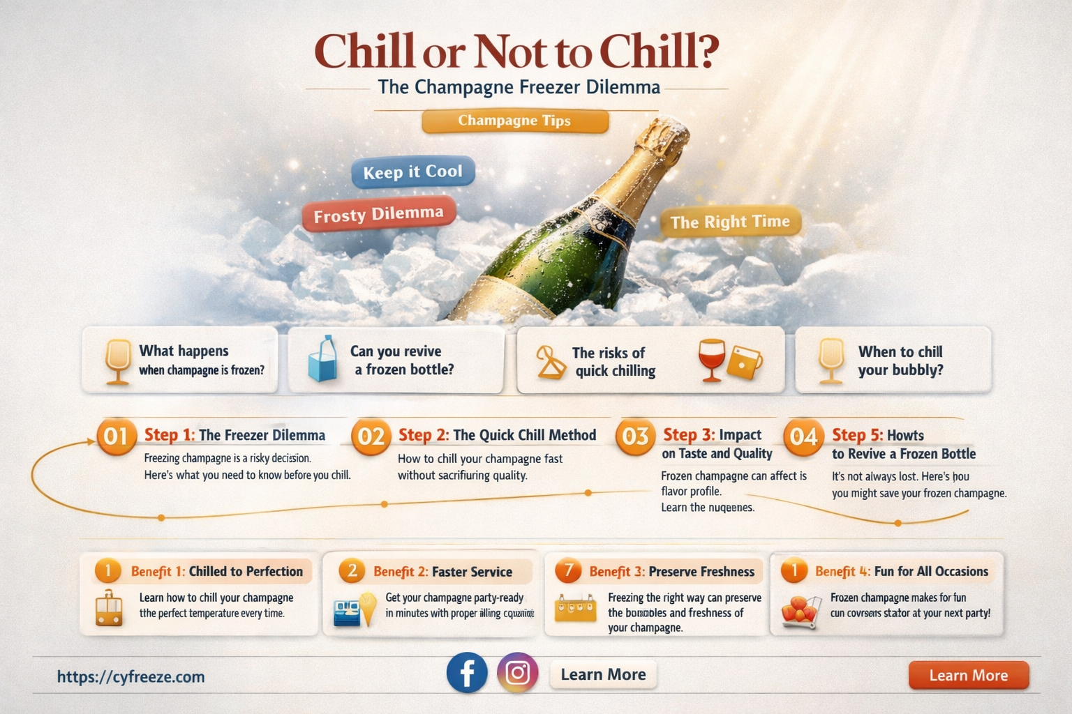 can i put champagne in the freezer