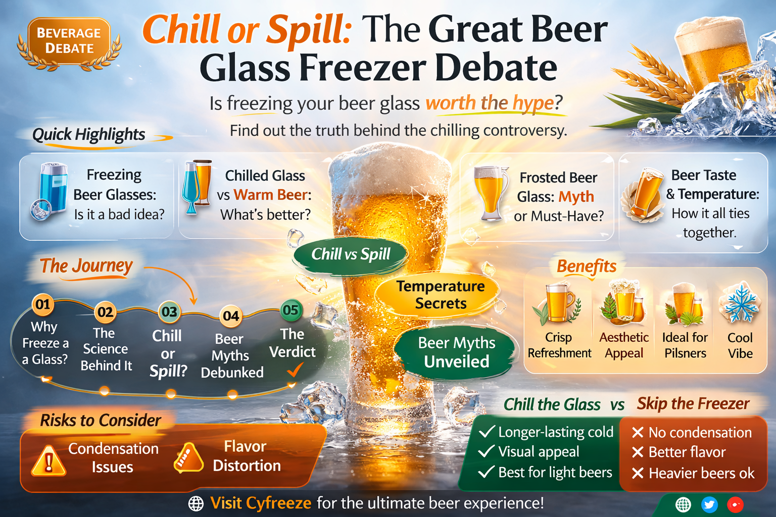 can i put a beer glass in the freezer