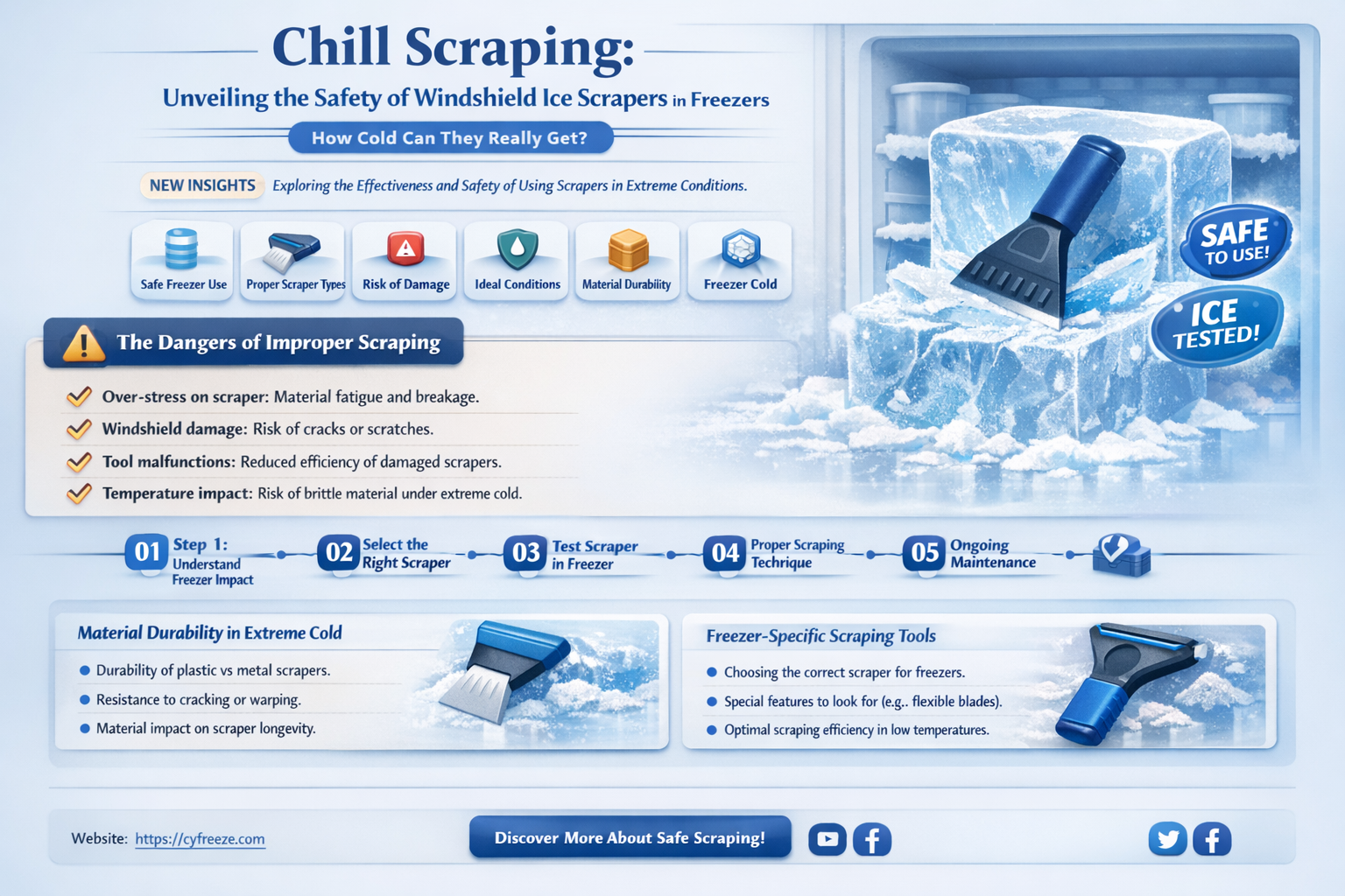 are windshield ice scraper safe for freezer