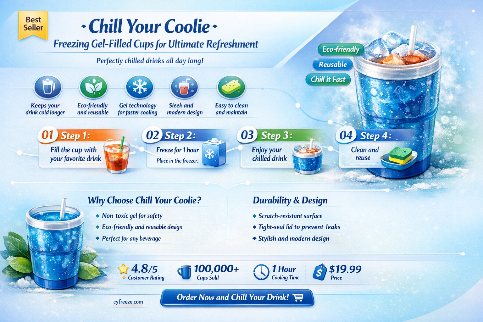 can coolie with gel put into freezer