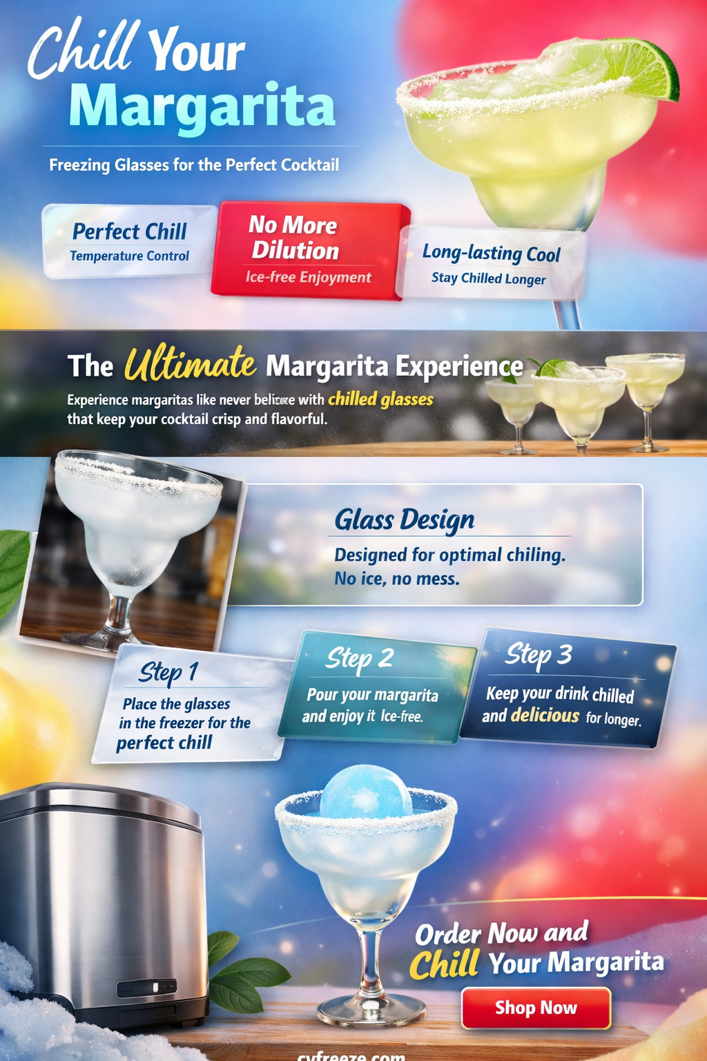 can i put a margarita glass in the freezer