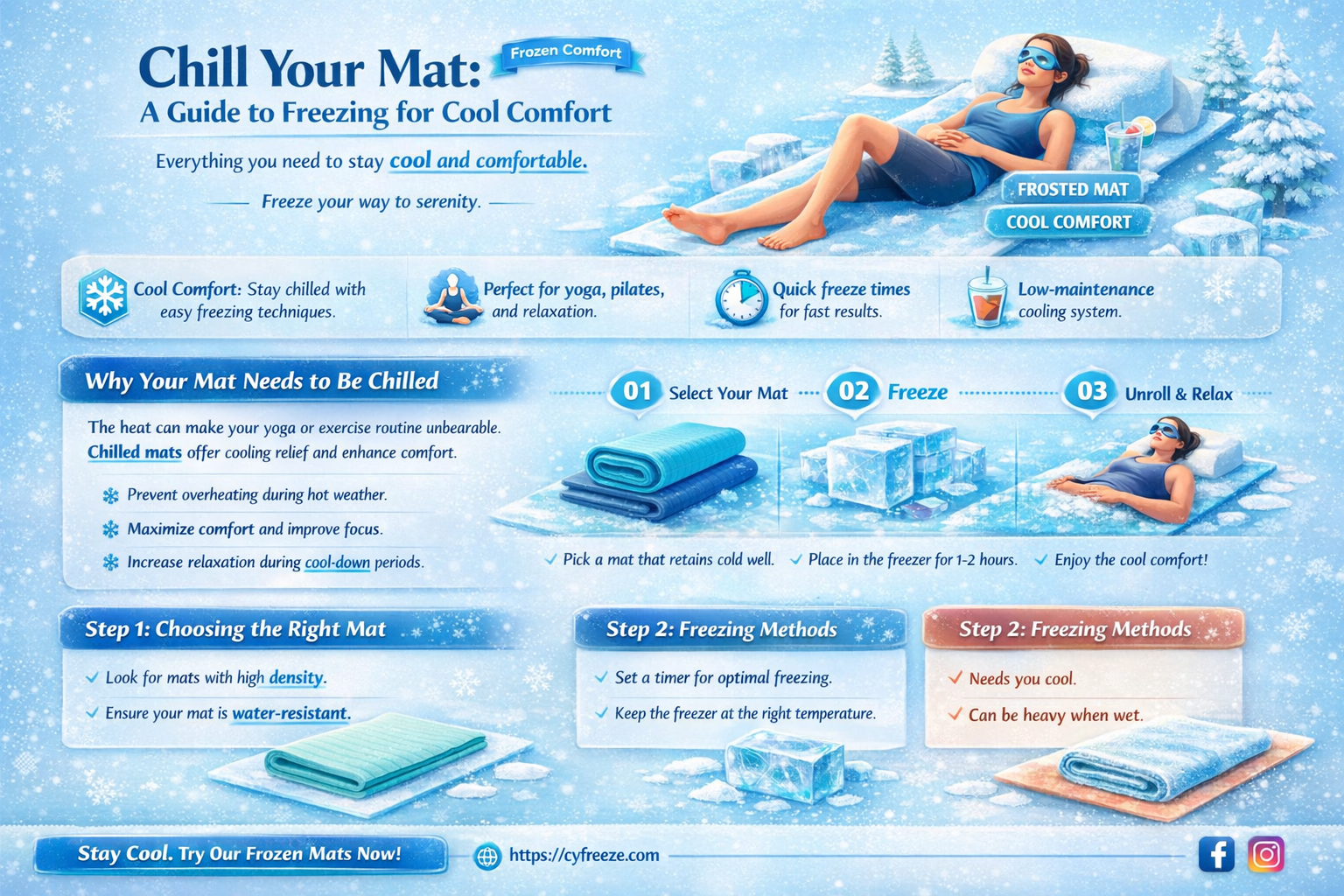 can i put a cool mat in the freezer