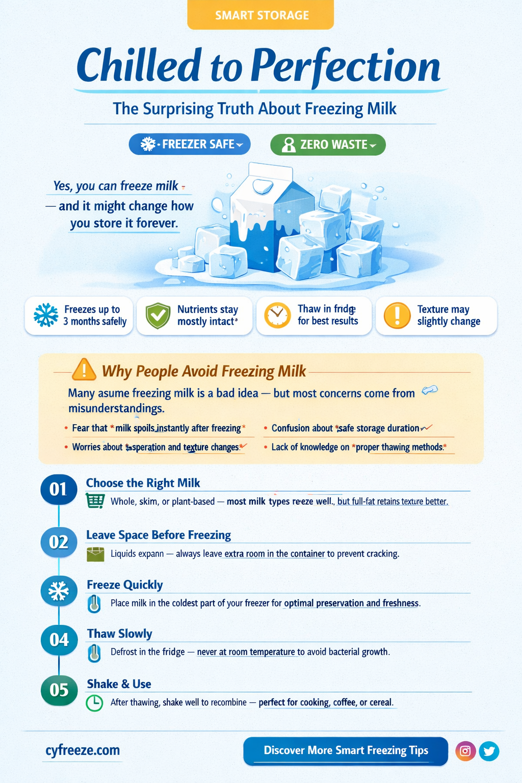 can milk freeze in the fridge