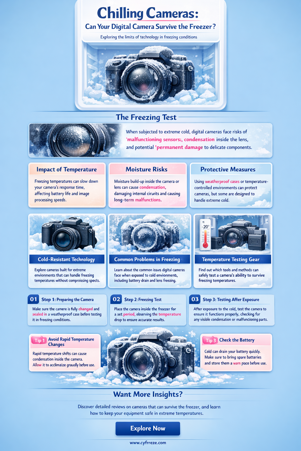 can digital camera be put in freezer
