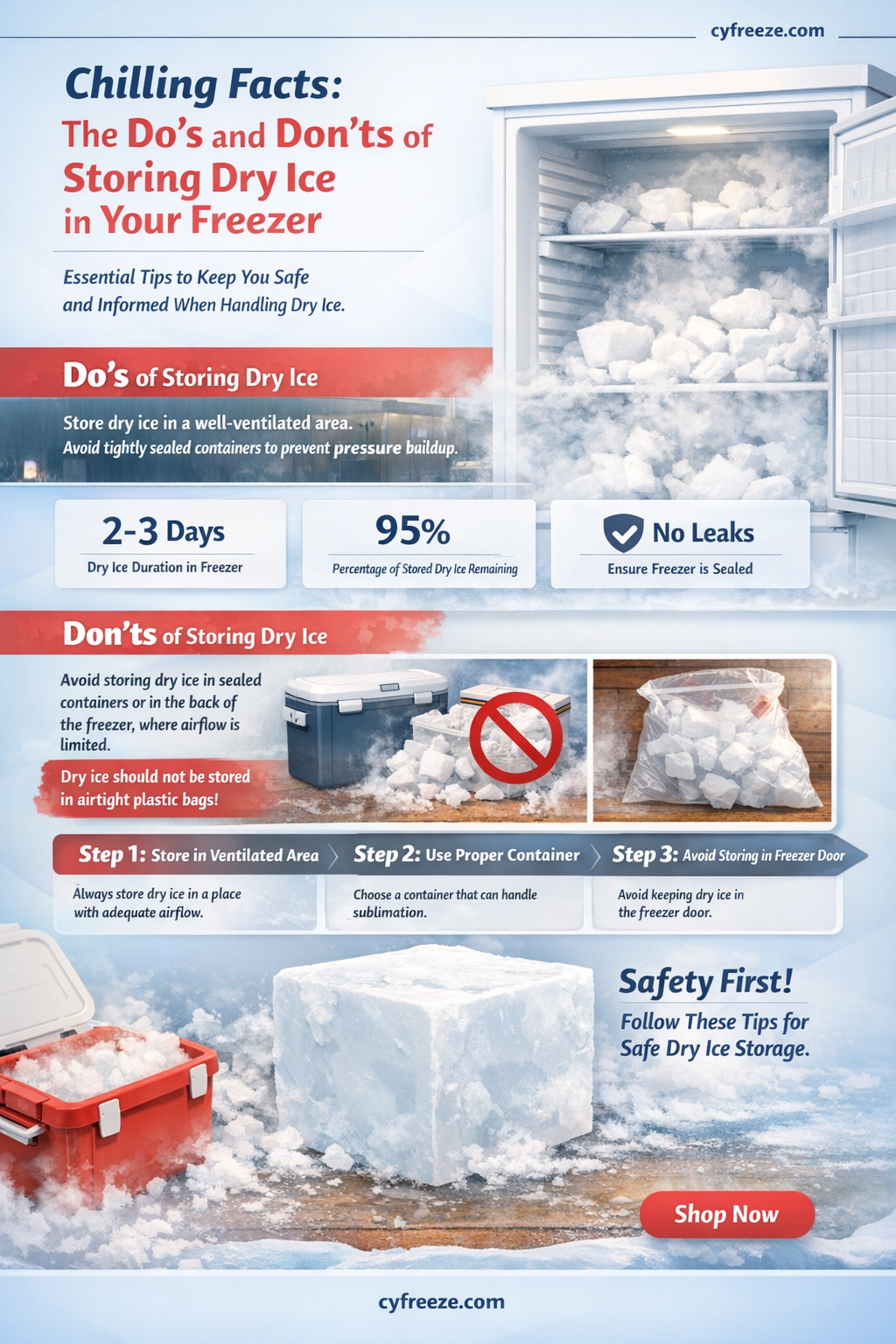 can i keep dry ice in my freezer