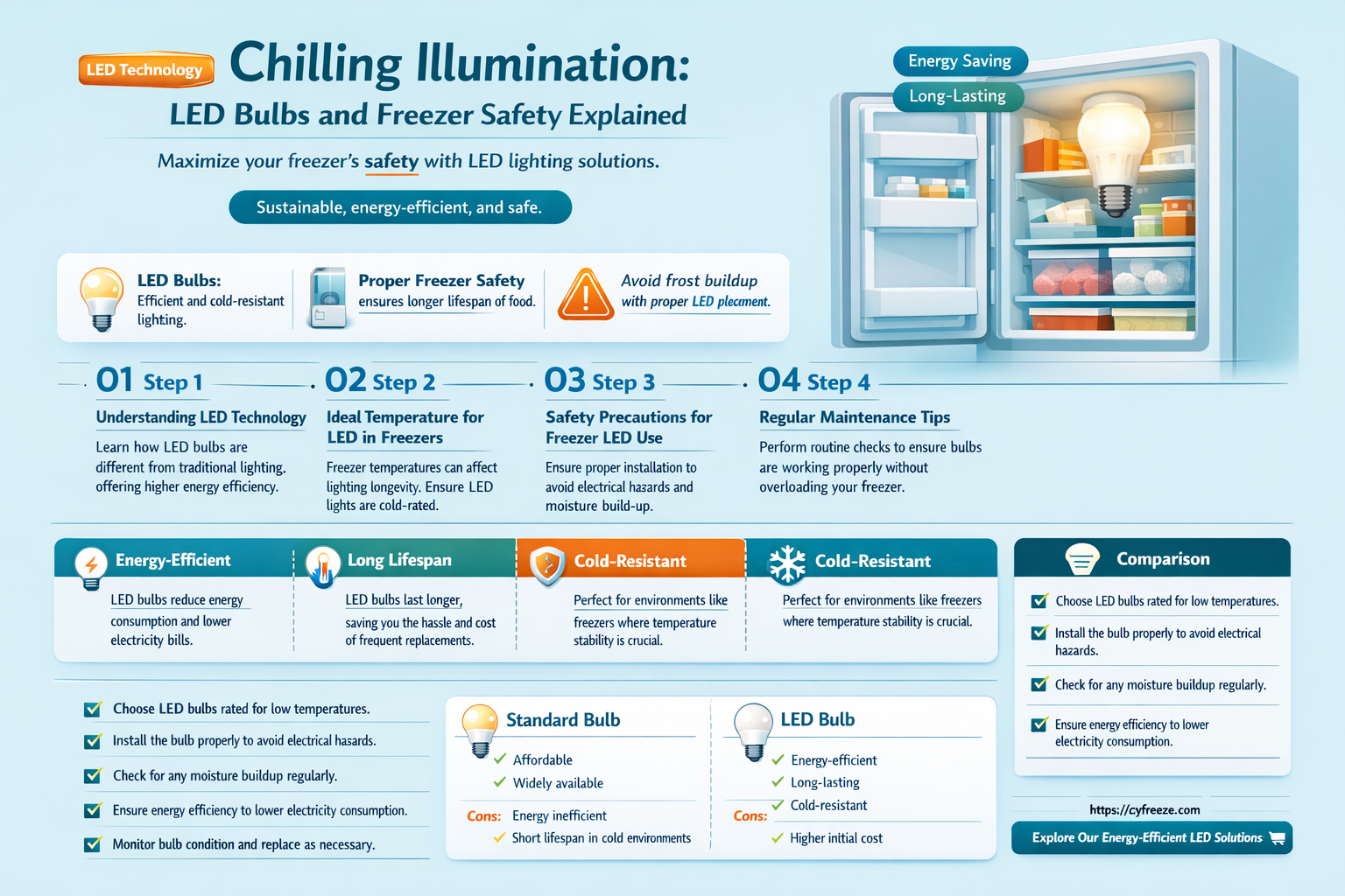 can i put an led bulb in the freezer
