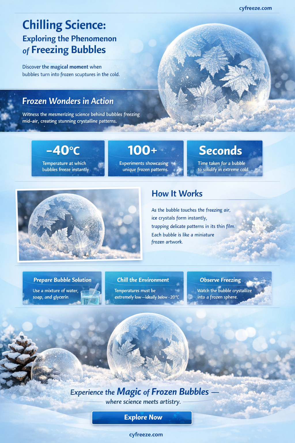 can any liquid make bubbles freeze