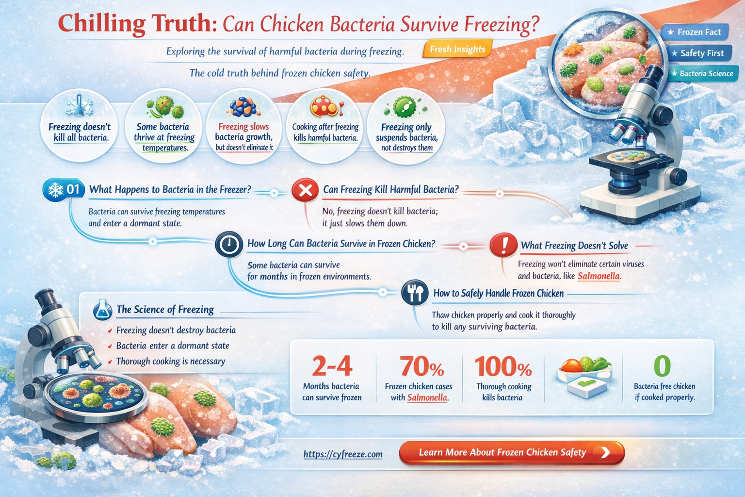 can chicken bacteria survive freezing