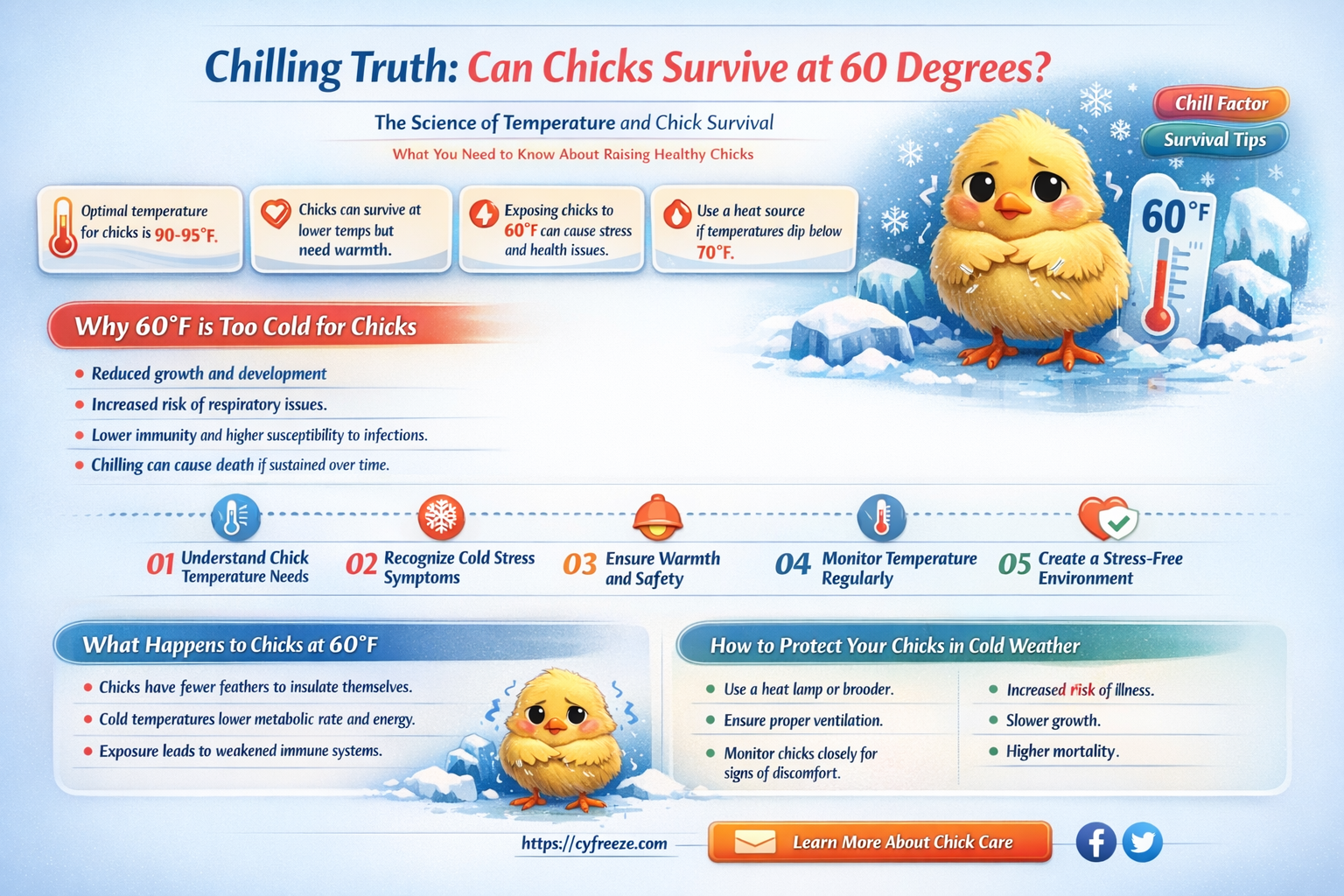 can chicks freeze at 60 degrees
