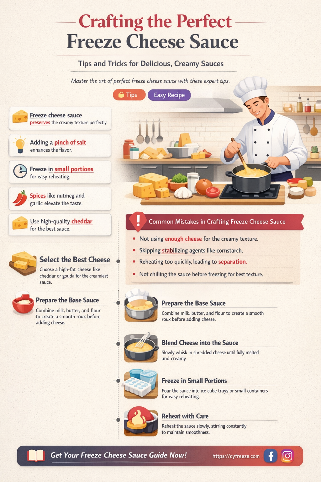 can i make a freeze cheese sauce