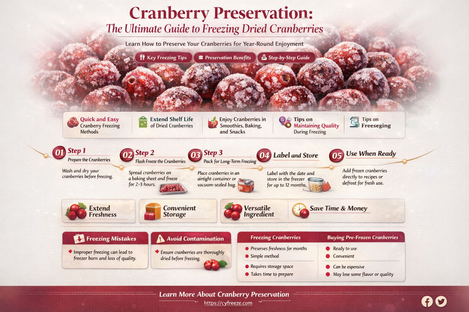 can i freeze dried cranberries