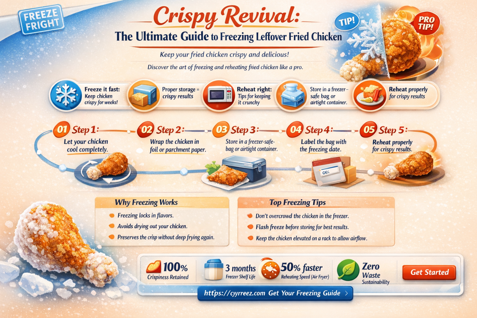 can i freeze leftover fried chicken