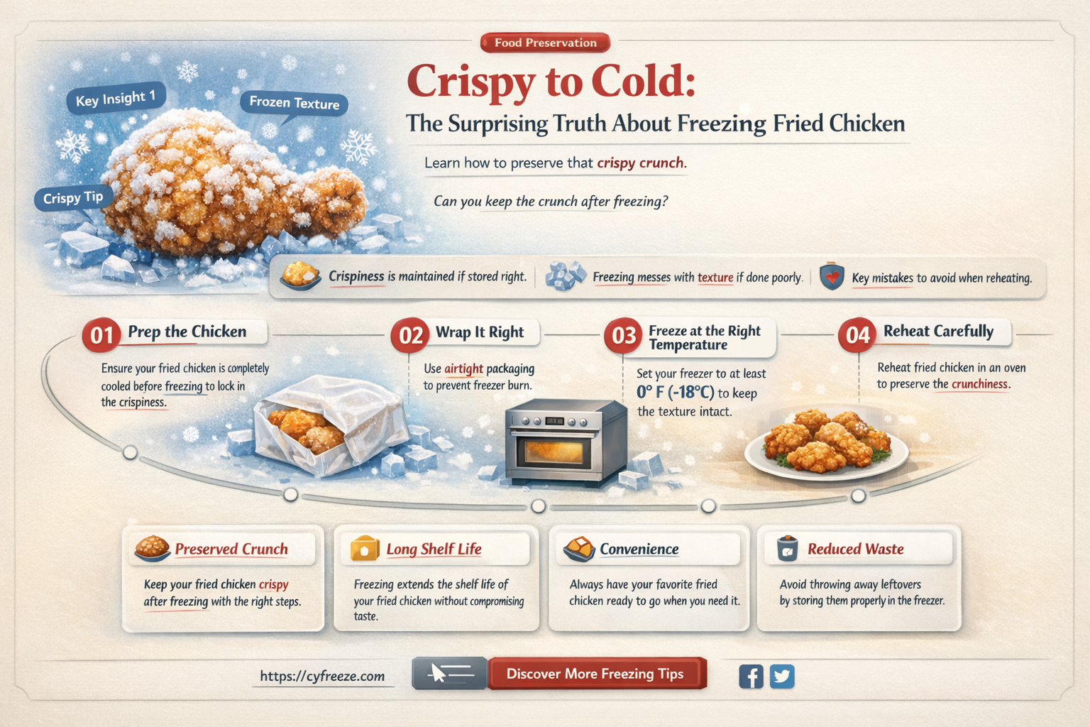 can freeze fried chicken