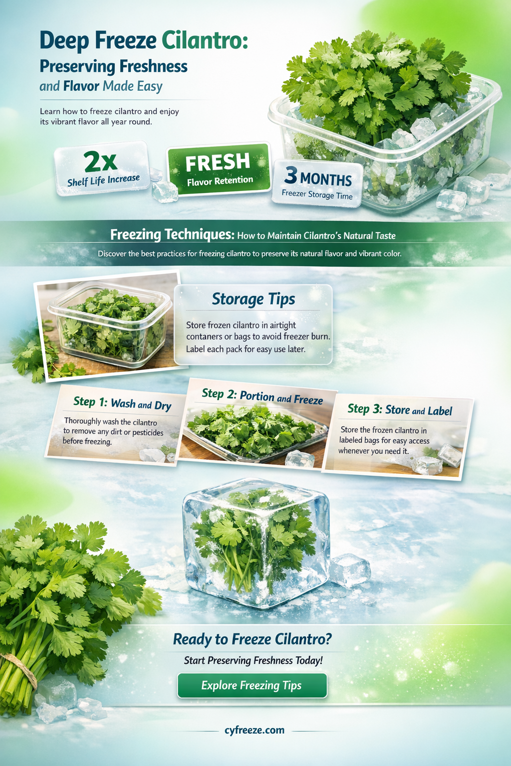 can i use deep freeze cilantro