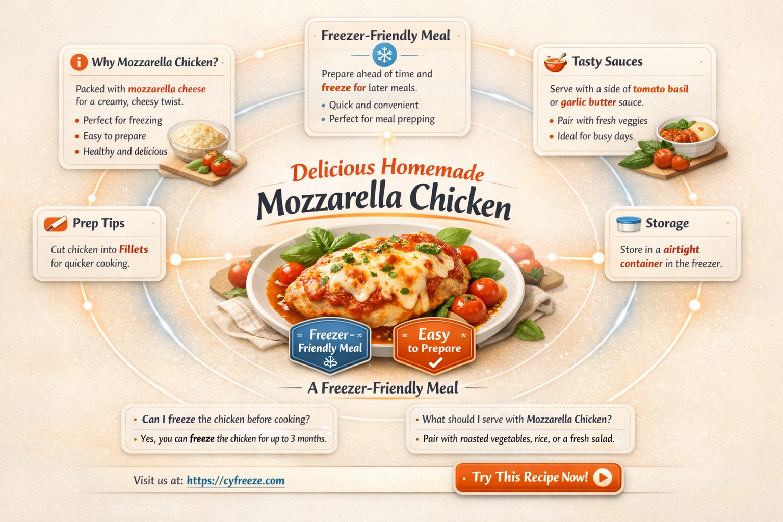 can i freeze homemade mozzarella chicken dinner