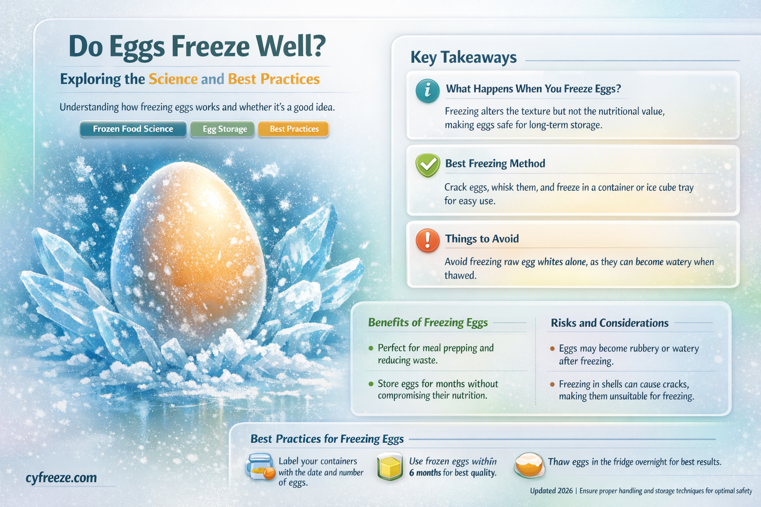 are eggs of when they freeze