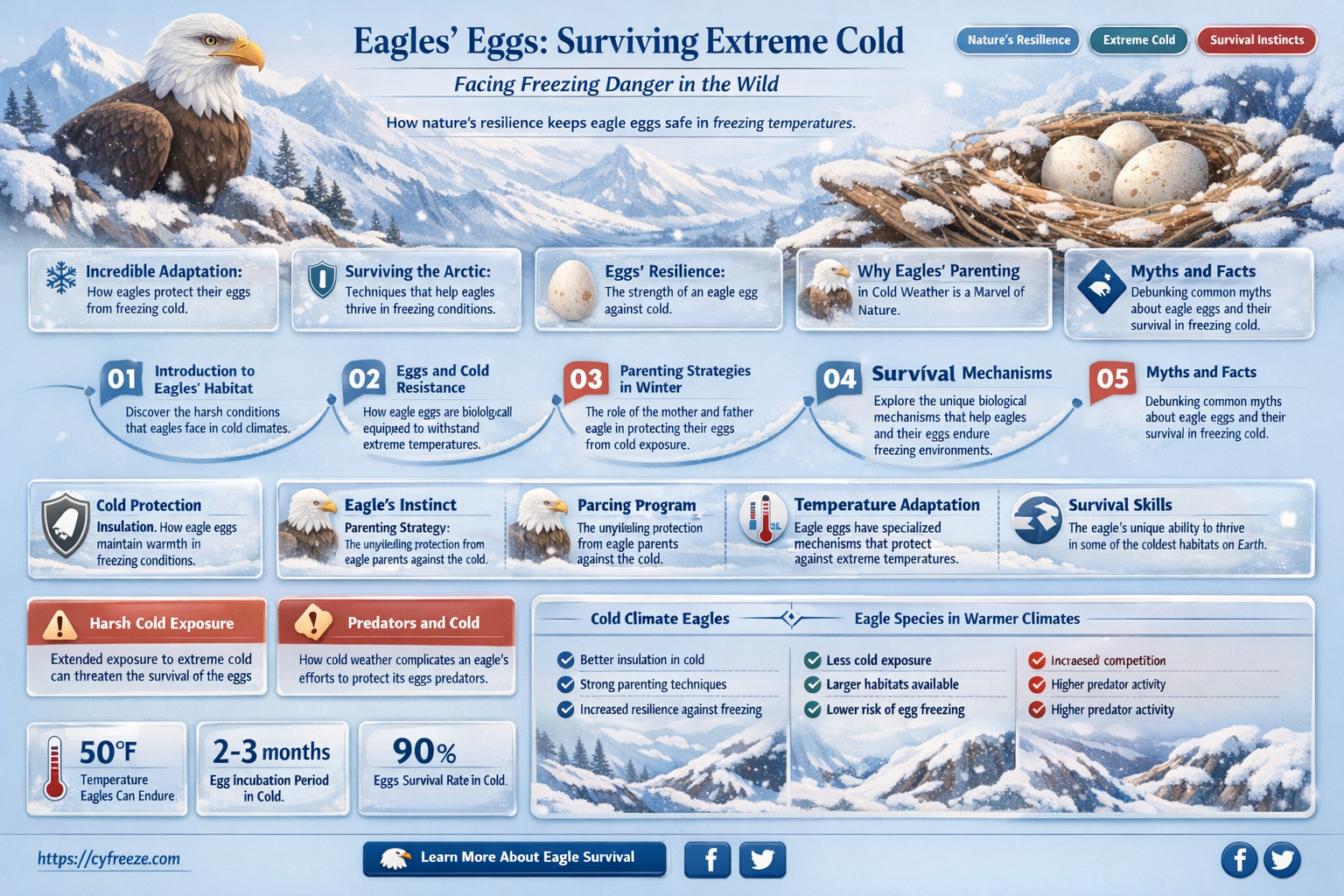 are eagles eggs in danger of freezing in exterme temps