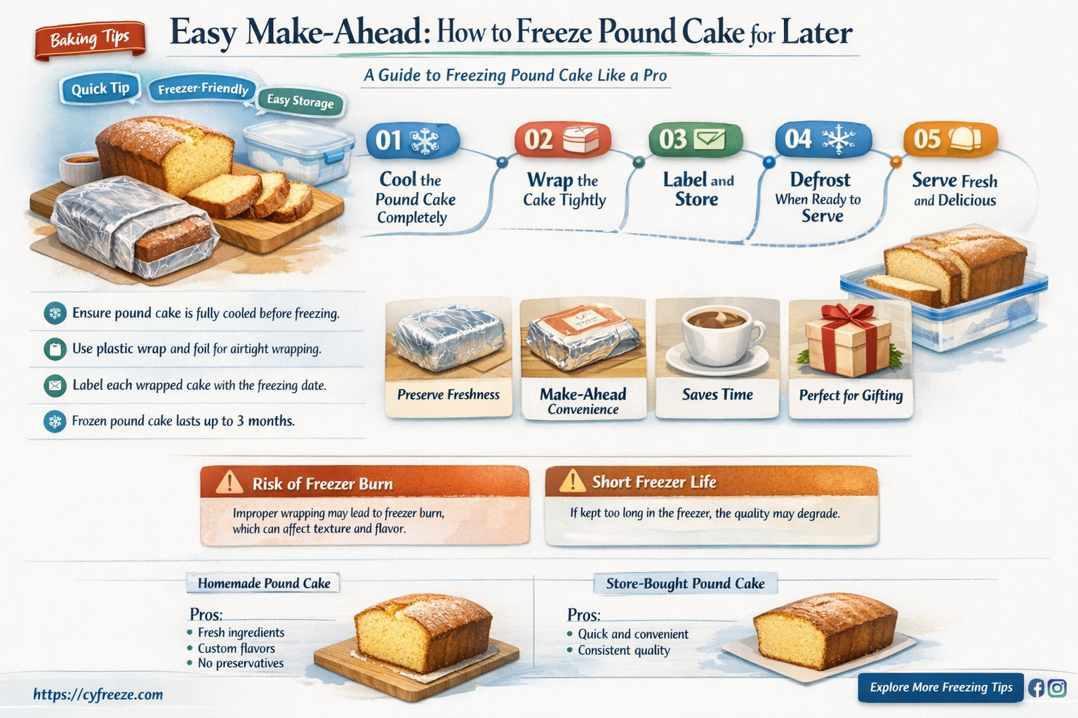 can i make ahead and freeze pound cake