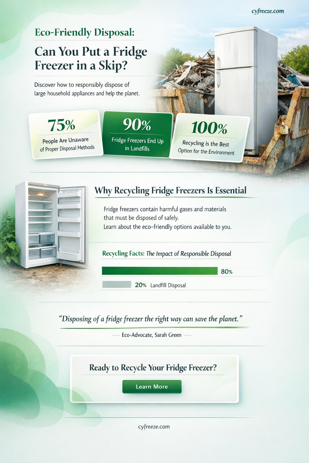 can i put a fridge freezer in a skip