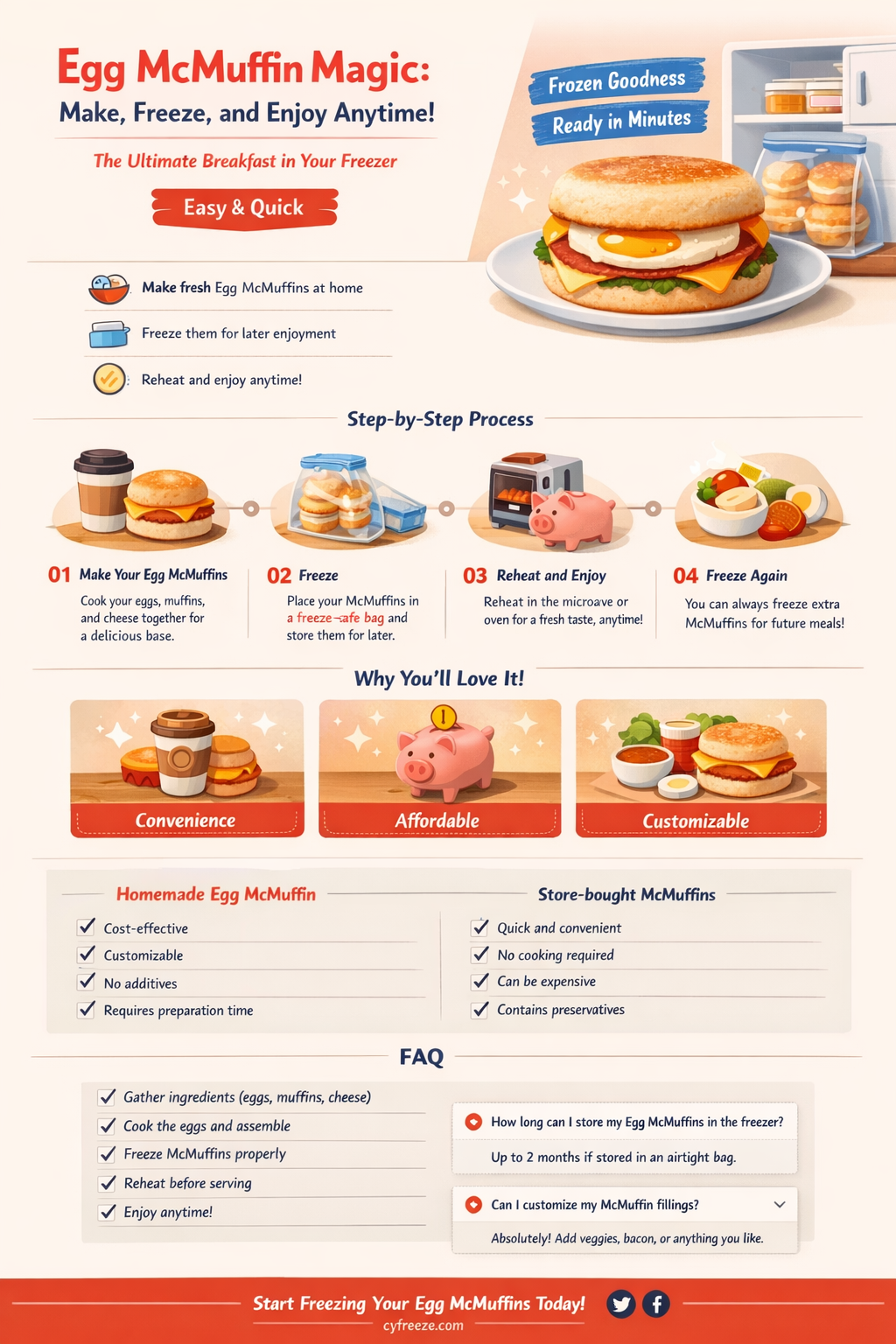 can i make egg mcmuffins and freeze them
