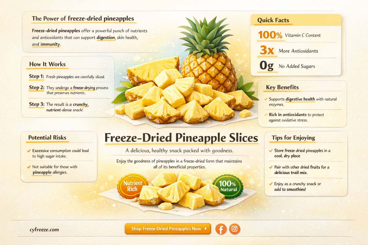 are freeze dried pineapples healthy