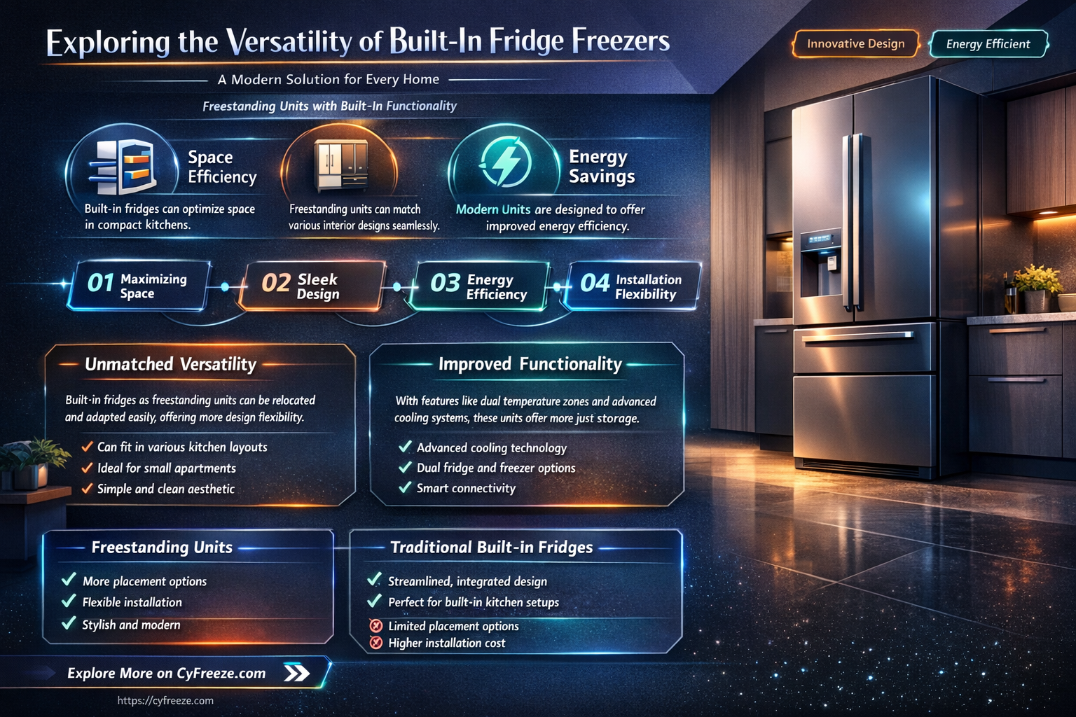 can a built in fridge freezer be used as freestanding