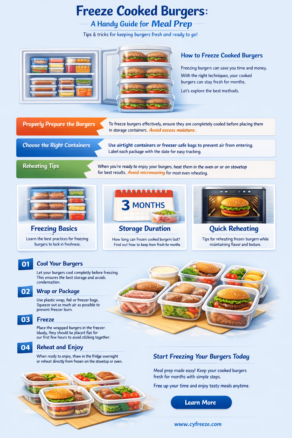 can i freeze cooked burgers