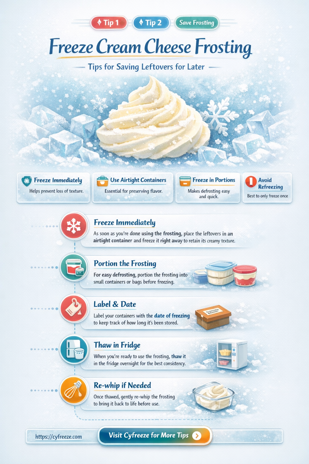 can i freeze leftover cream cheese frosting for later use