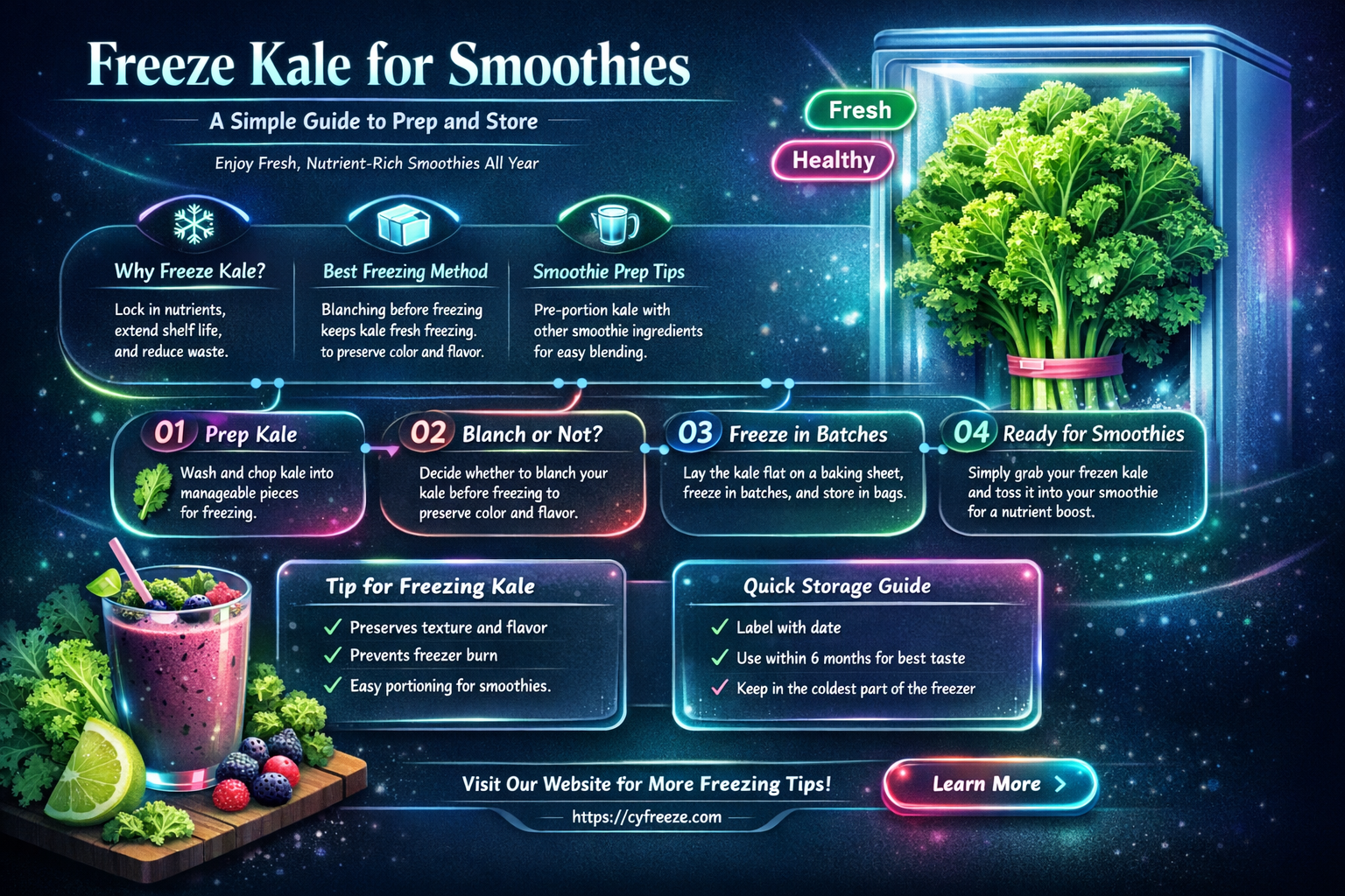 can i freeze kale to use in smoothies