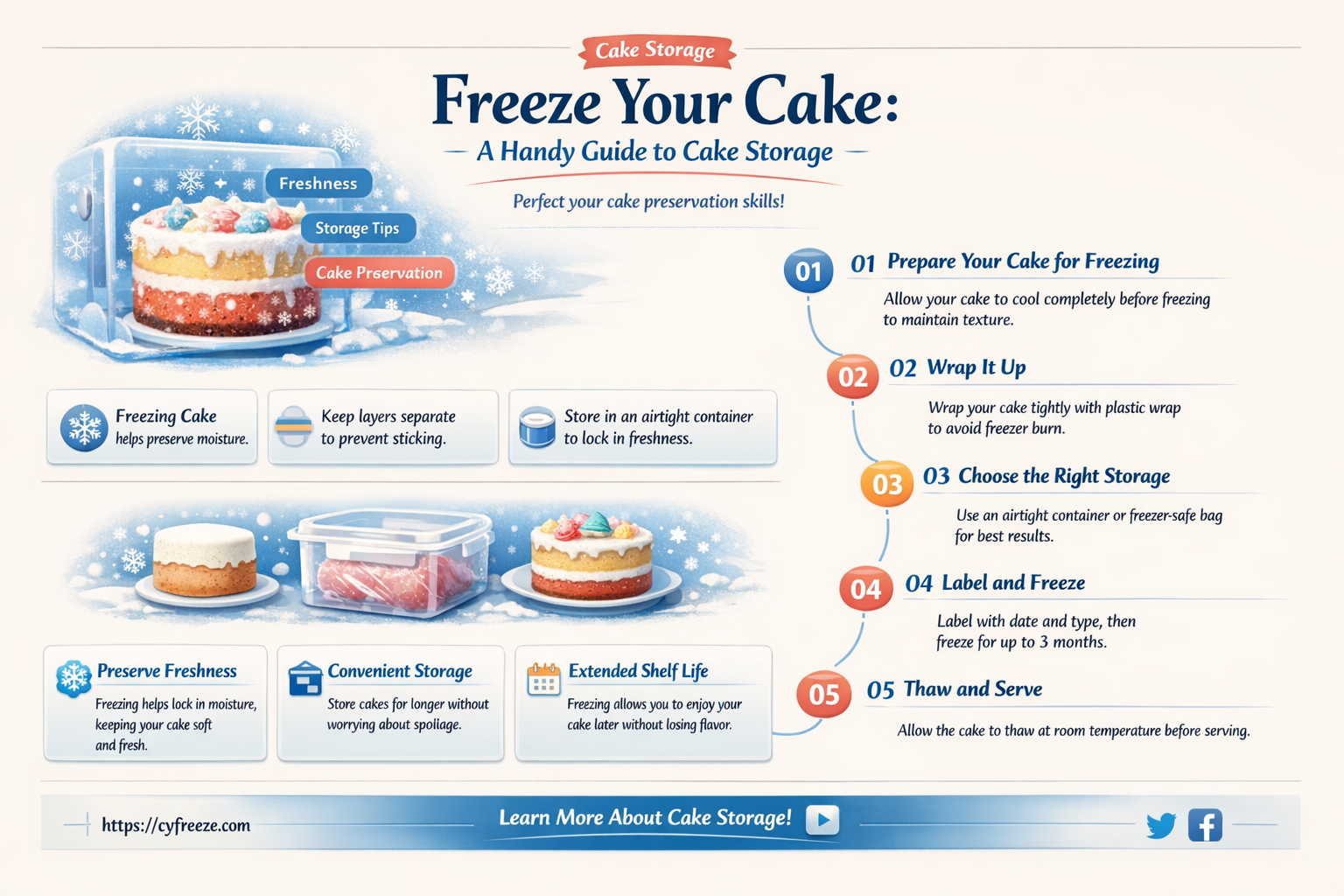 can cake be put in the freezer