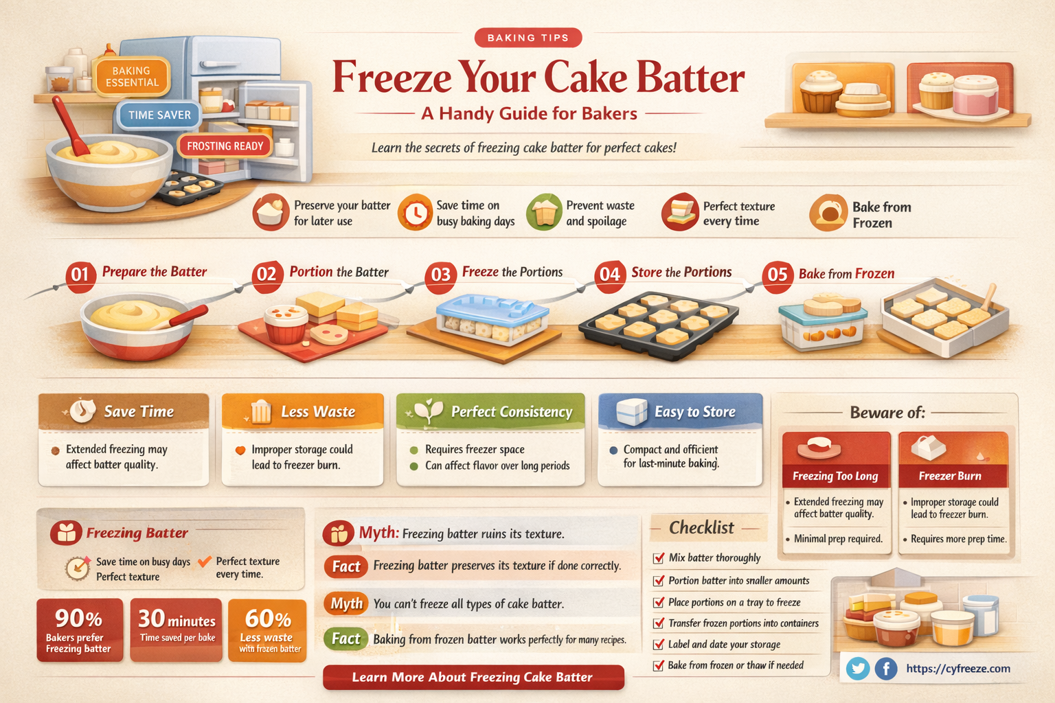 can i make cake batter and store in freezer