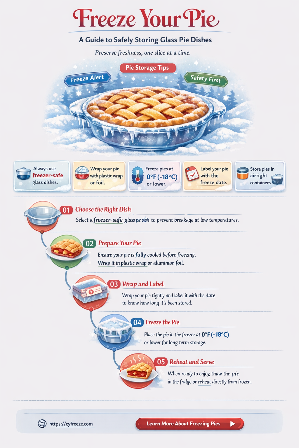 can i put a glass pie dish in the freezer