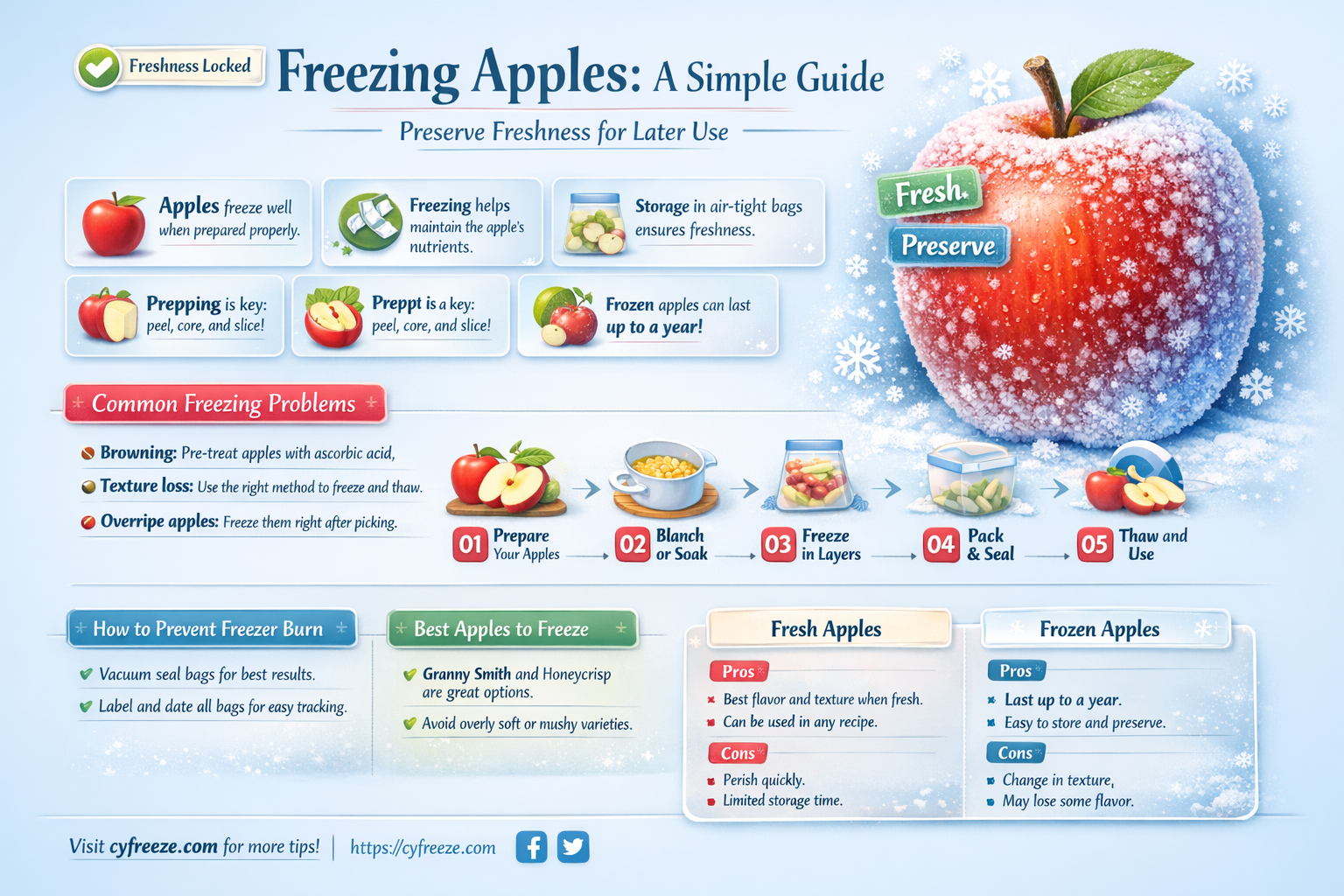 can i freeze apples for later use