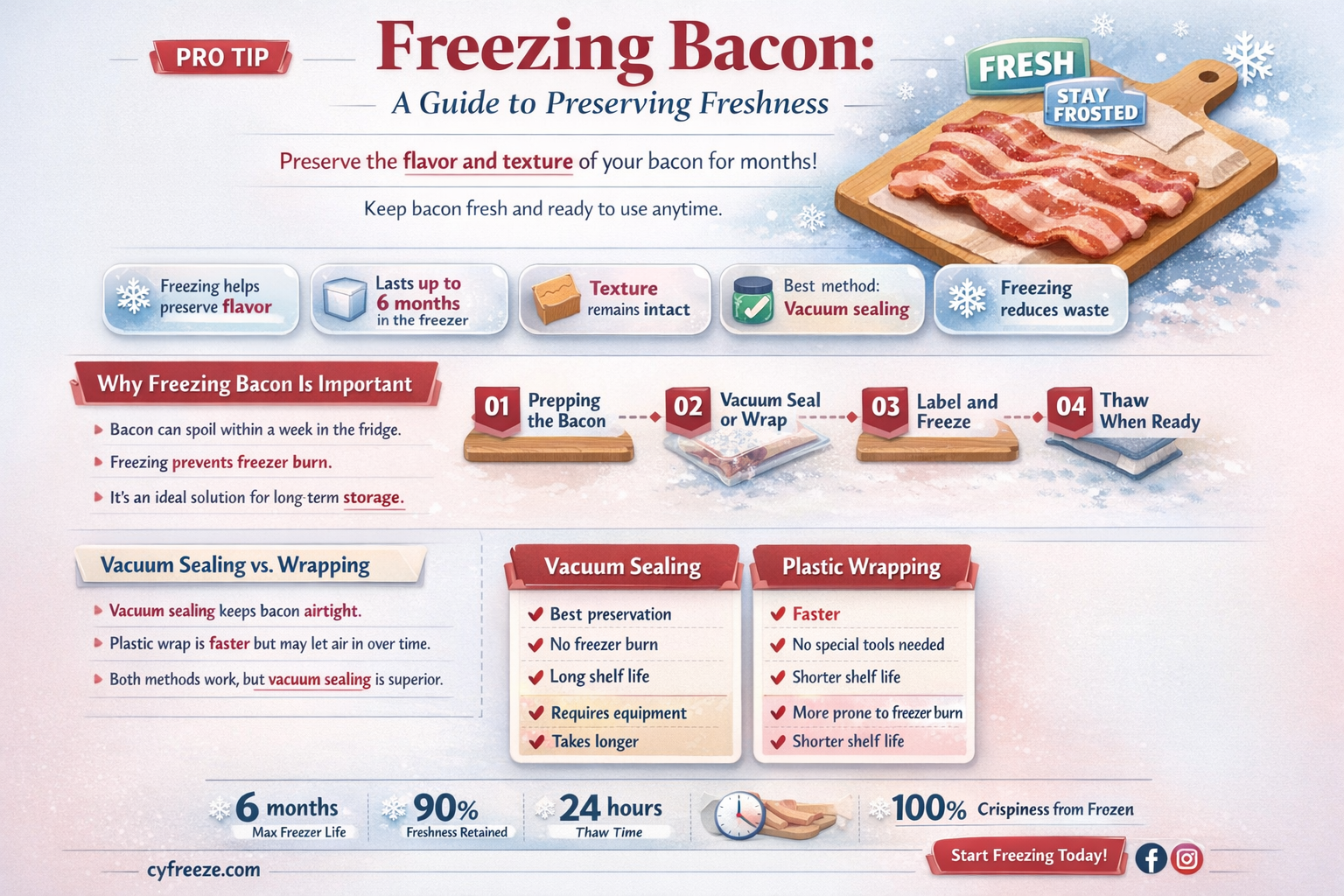 can i freeze bacon for later use