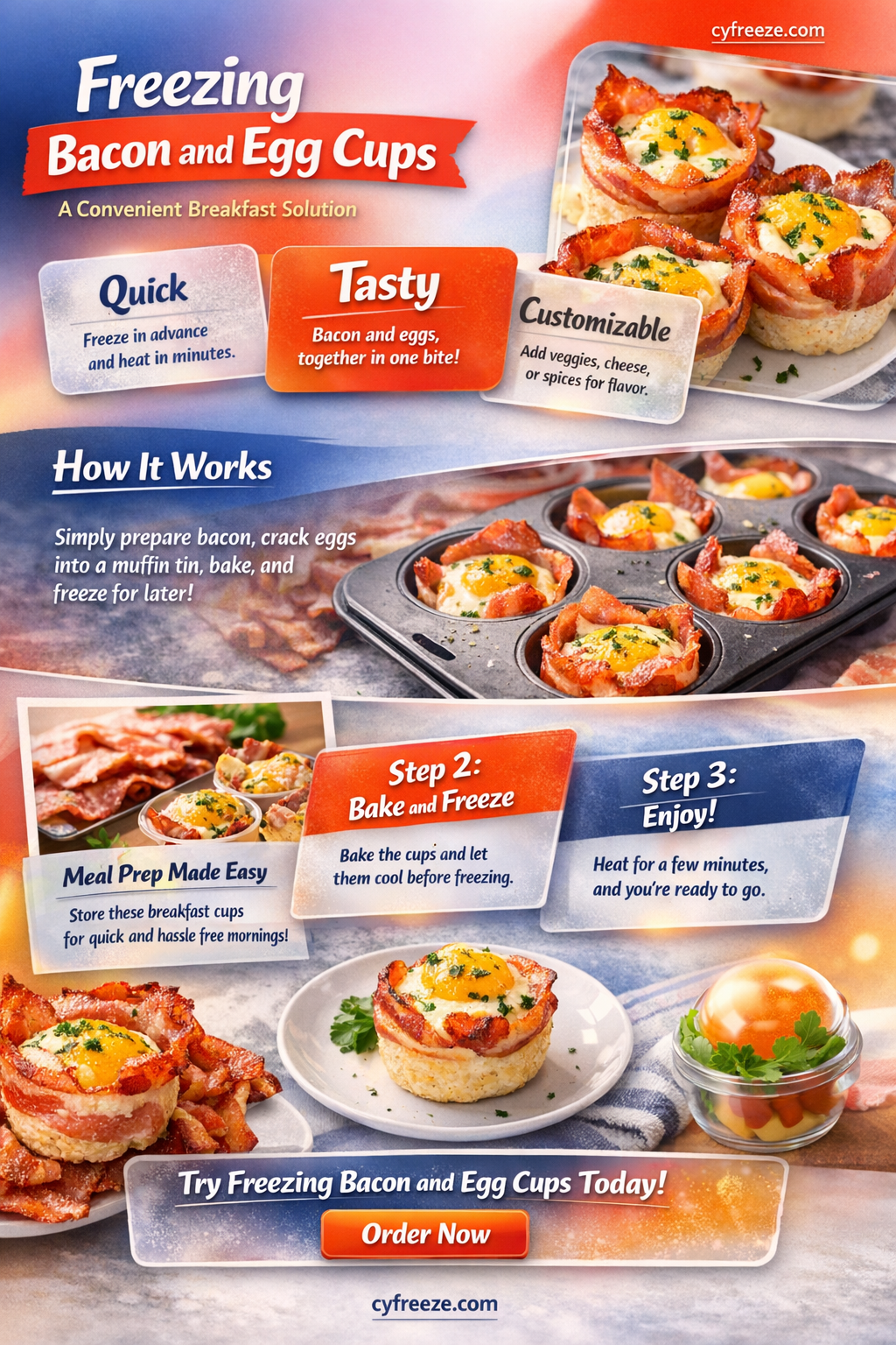 can i freeze bacon and egg cups