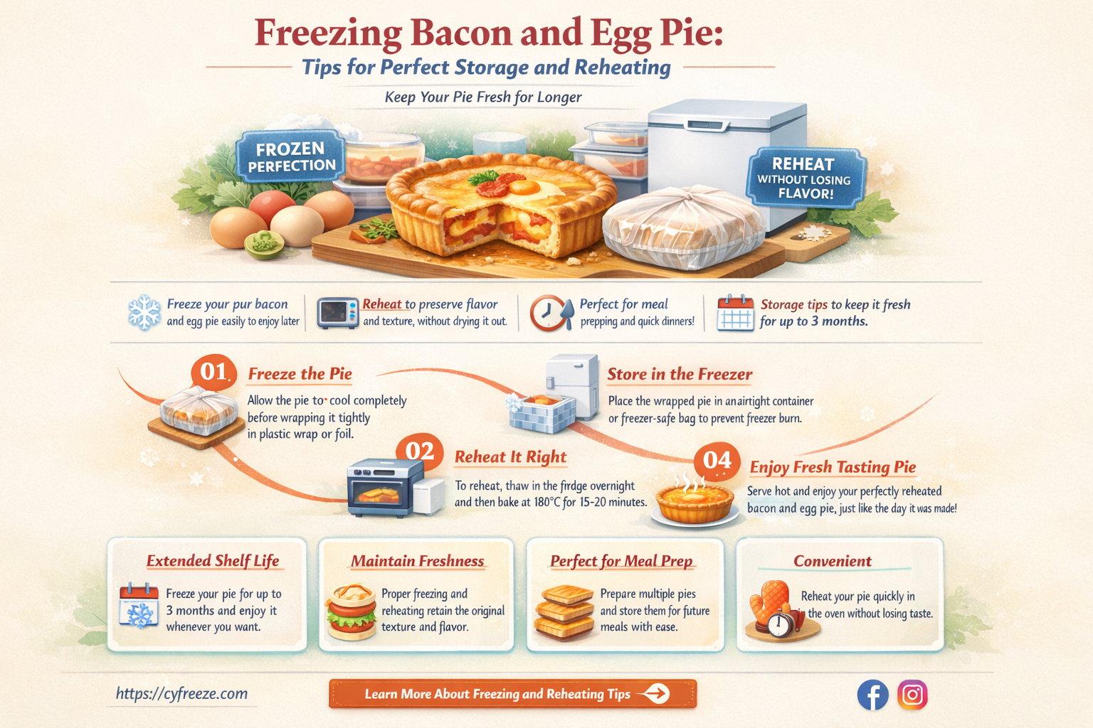 can i freeze bacon and egg pie