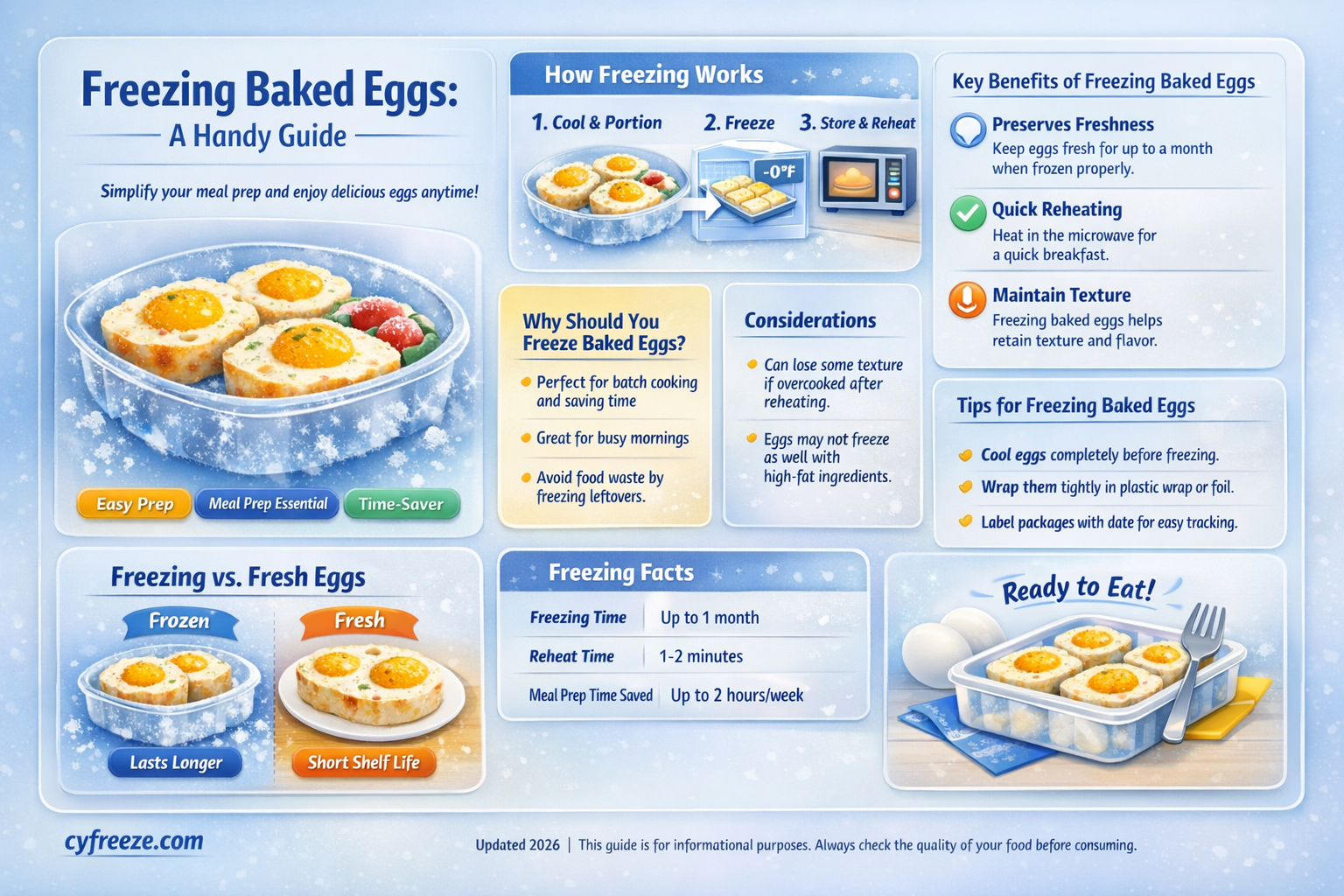 can i freeze baked eggs