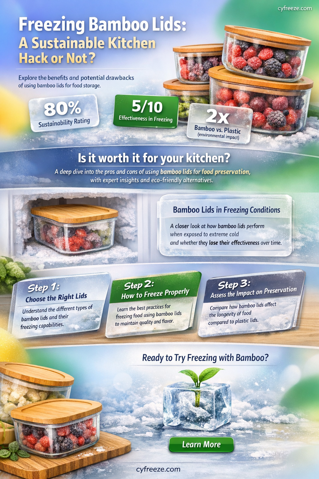 can bamboo lids be put in freezer