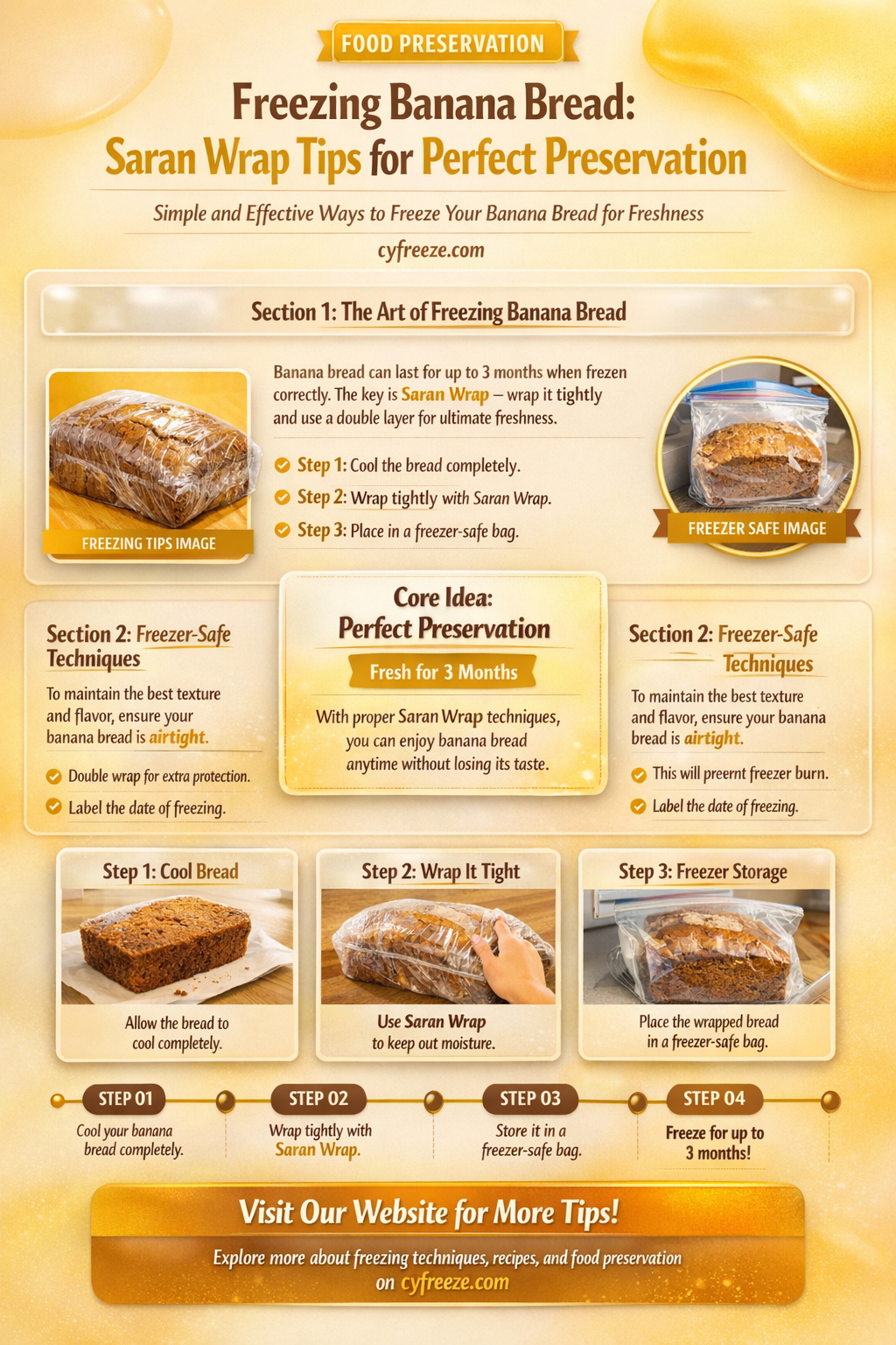 can i use saran wrap to freeze banana bread