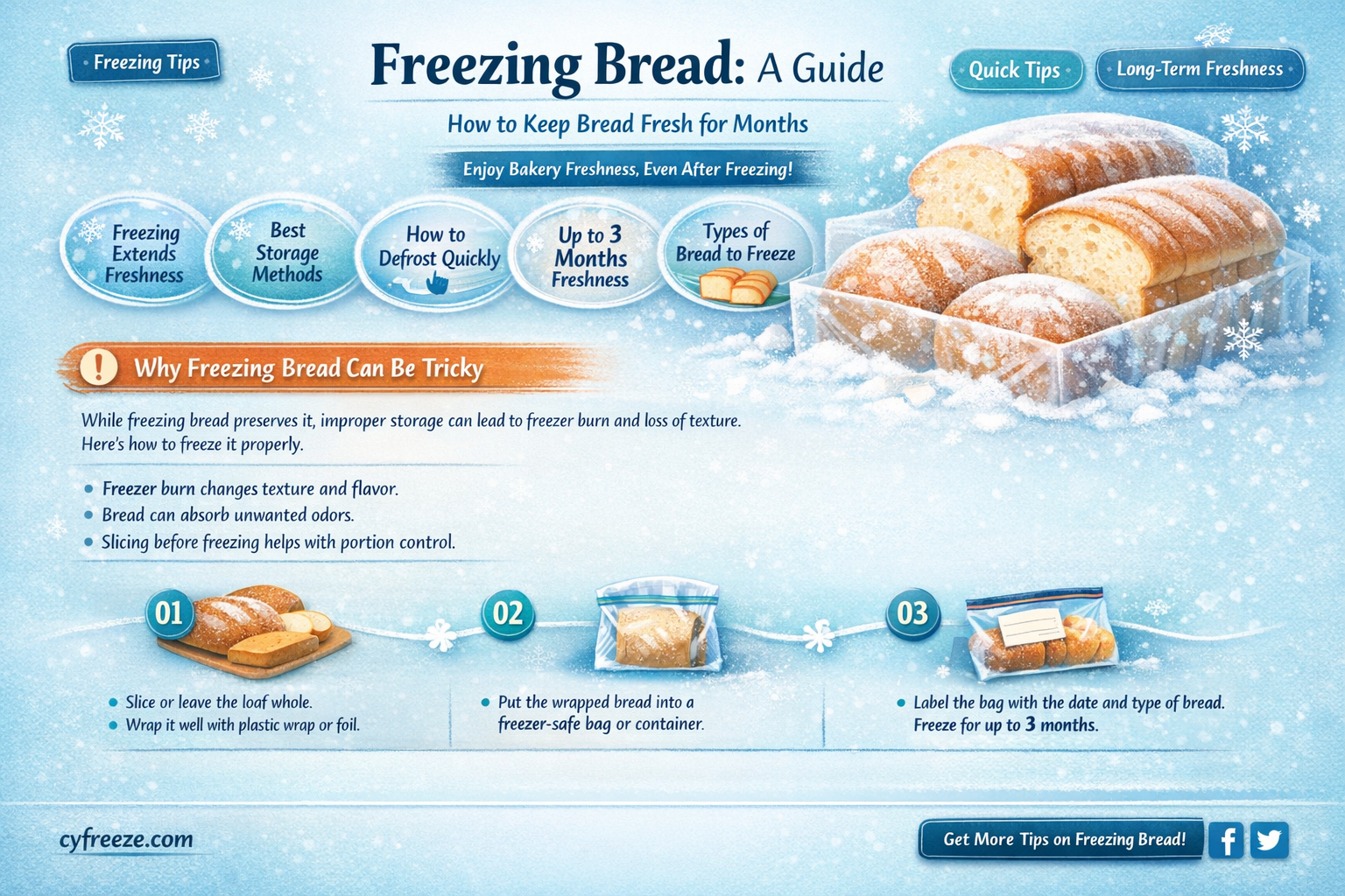 can bread get stored in a freezer