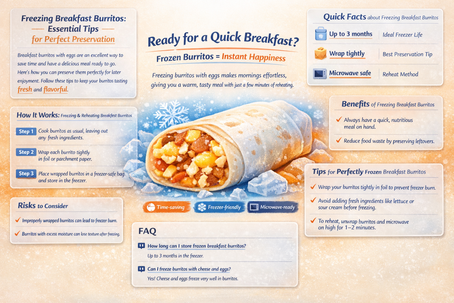 can i freeze breakfast burritos with eggs