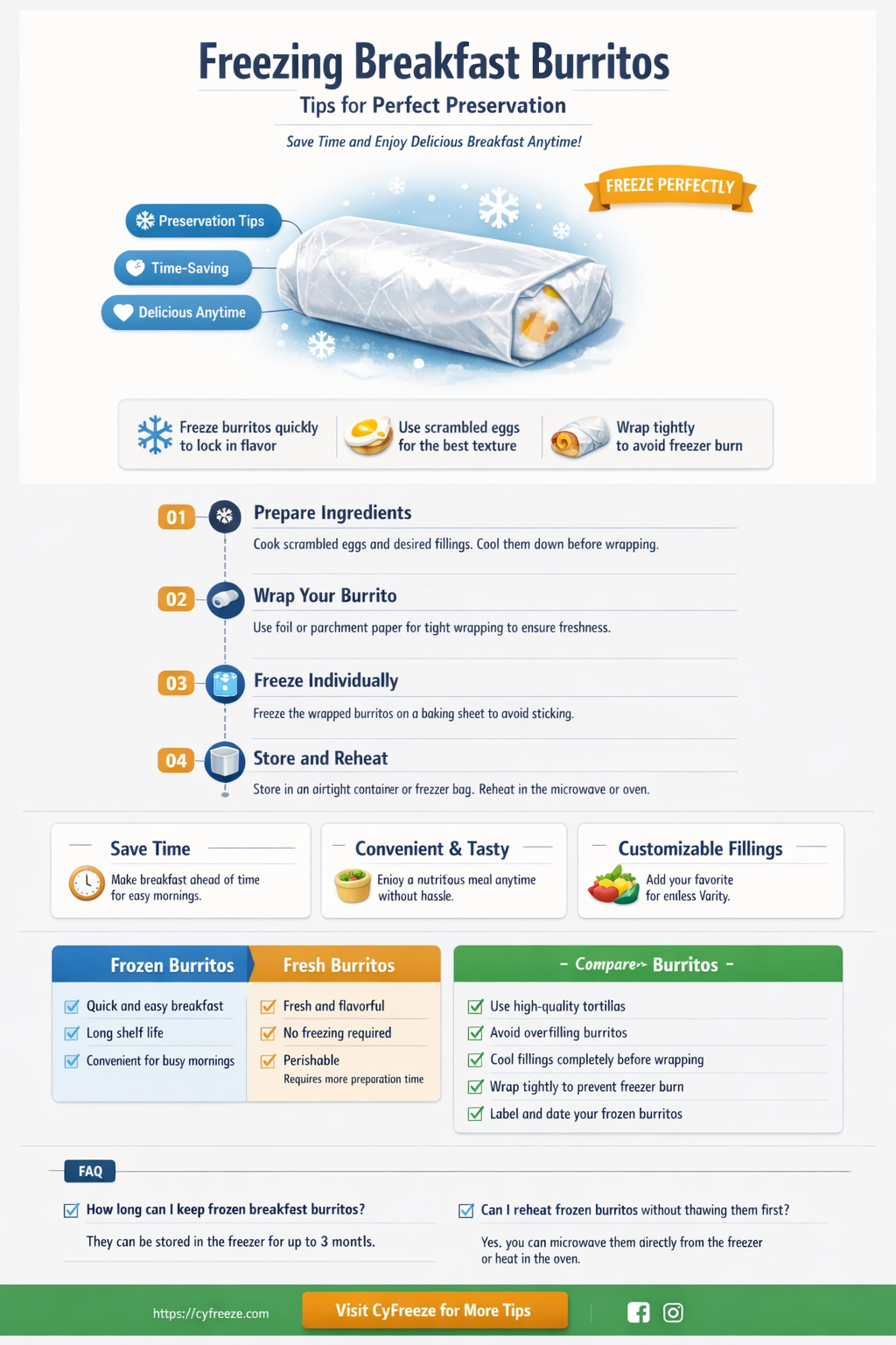 can i freeze breakfastburritos with eggs