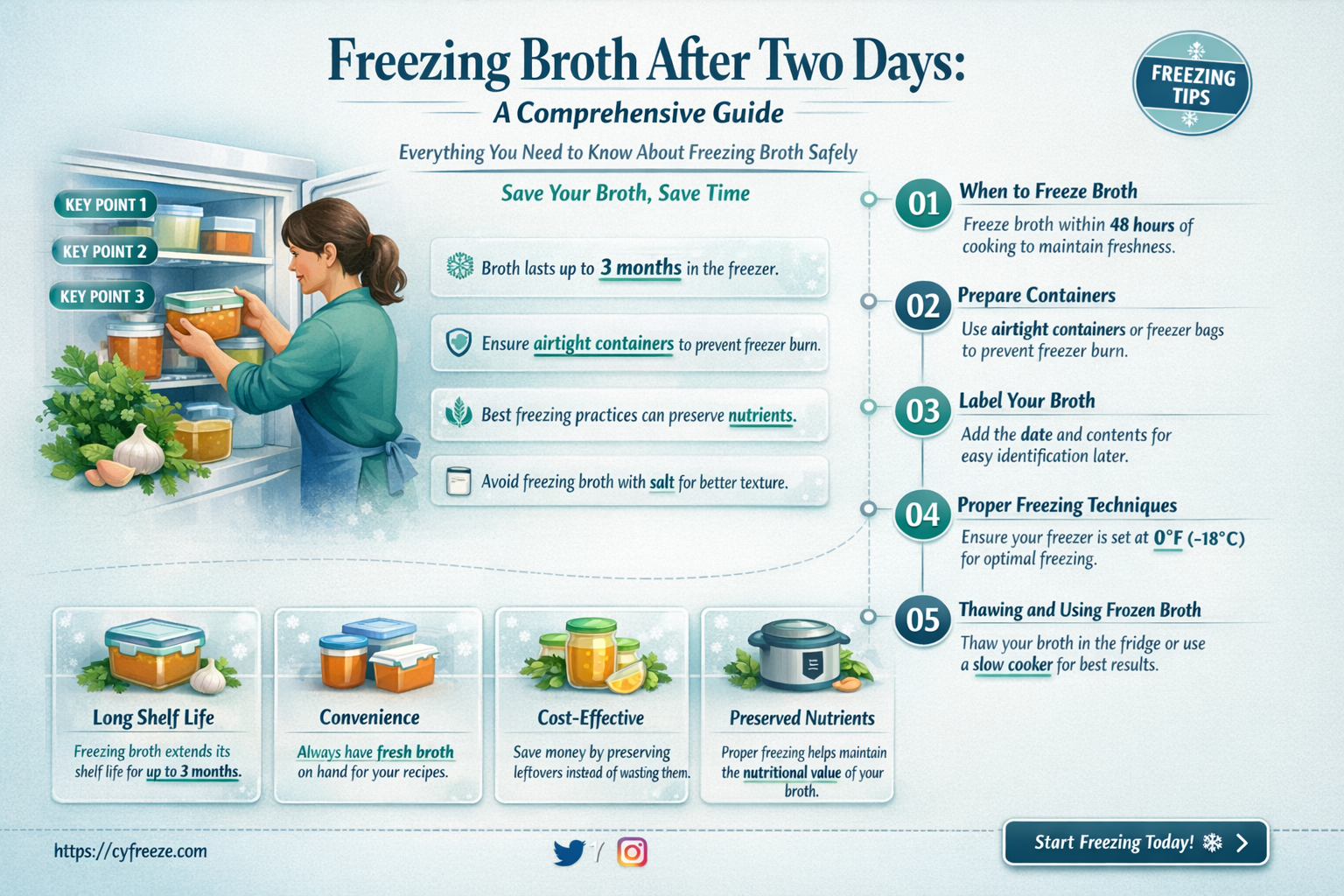 can i freeze broth after two days in fridge