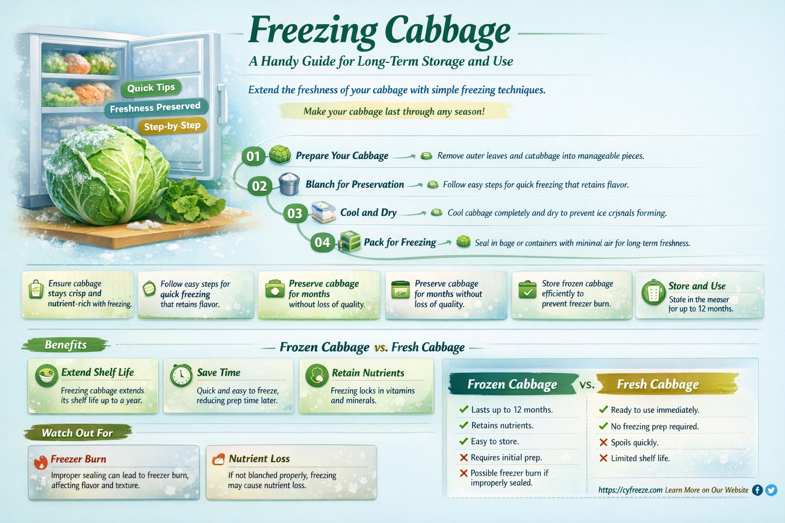 can i freeze cabbage for later use