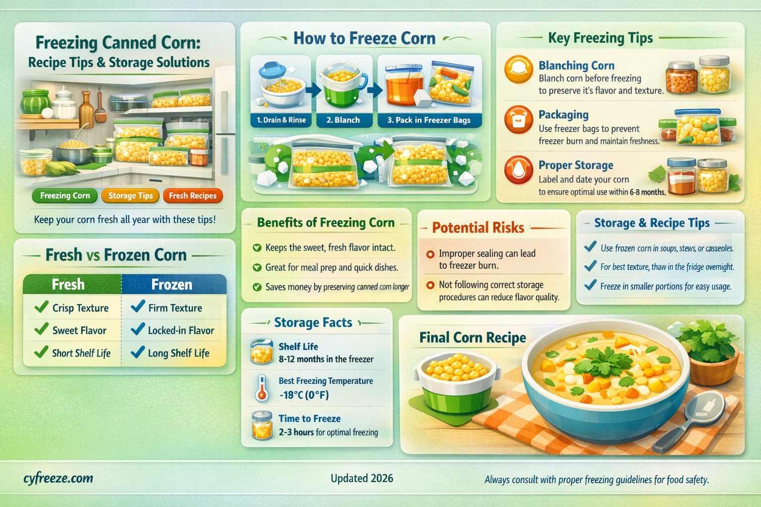 can i freeze canned corn used in recipe