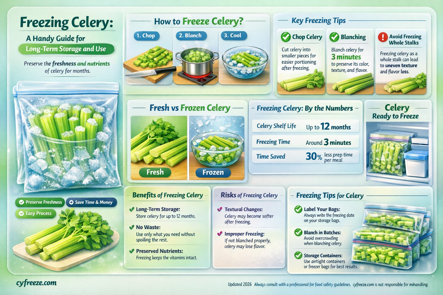 can i freeze celery for later use