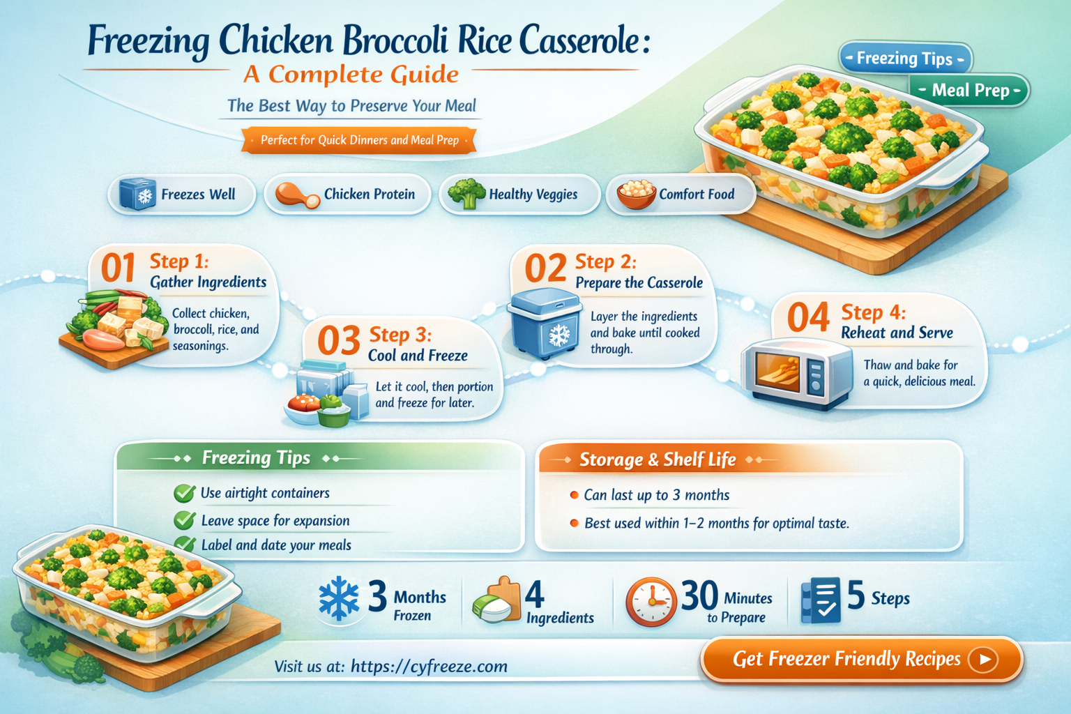 can i freeze chicken broccoli rice casserole