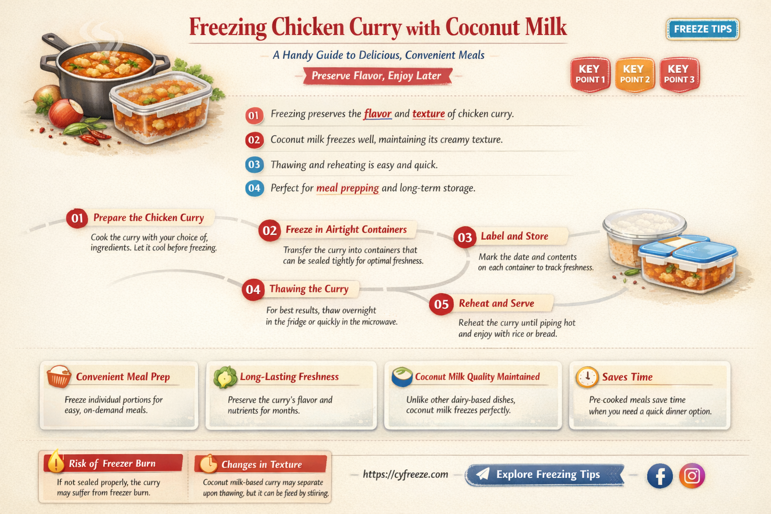 can i freeze chicken curry made with coconut milk